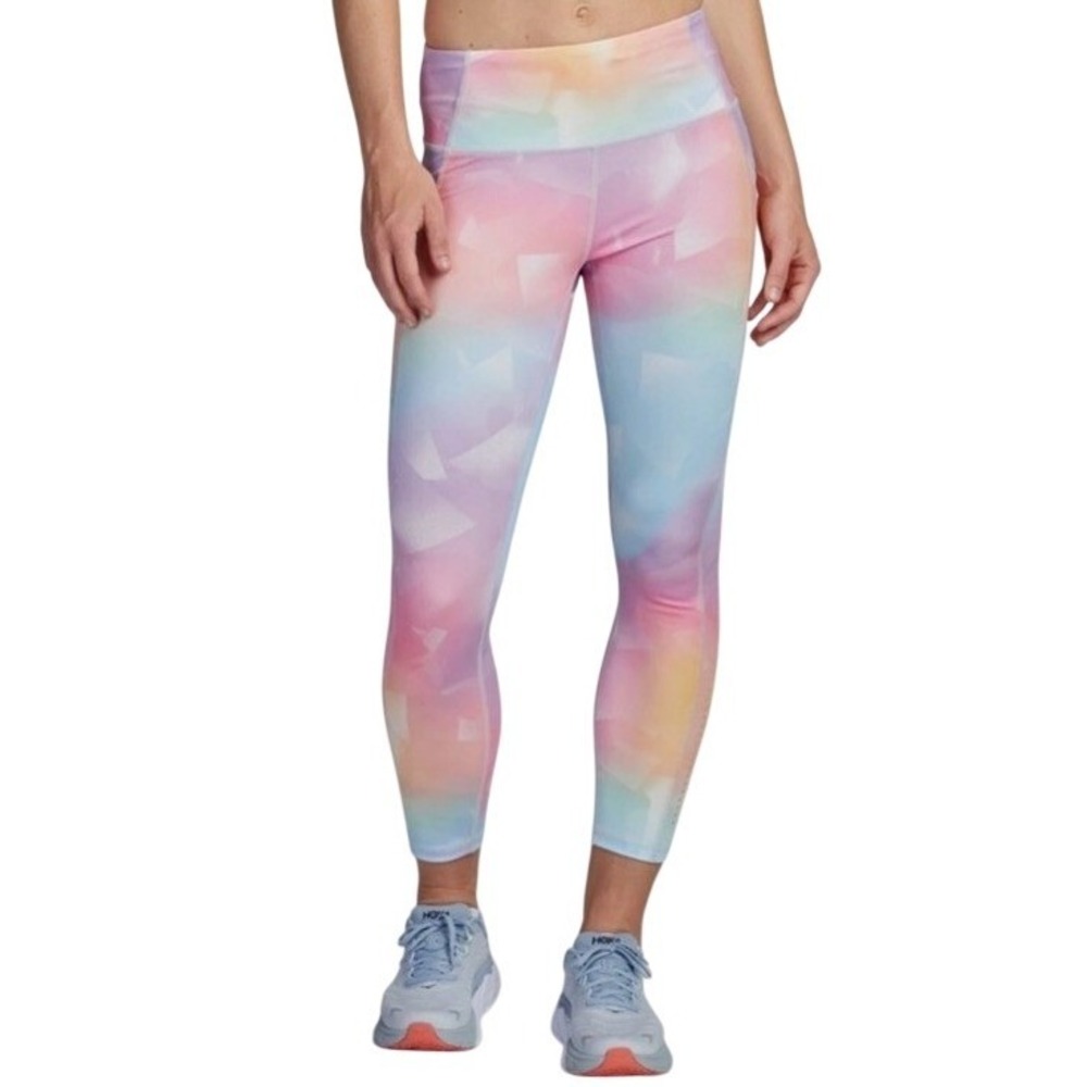 Korsa Leggings Womens XL Road Runner Sports Pastel Geometric Perforated EUC